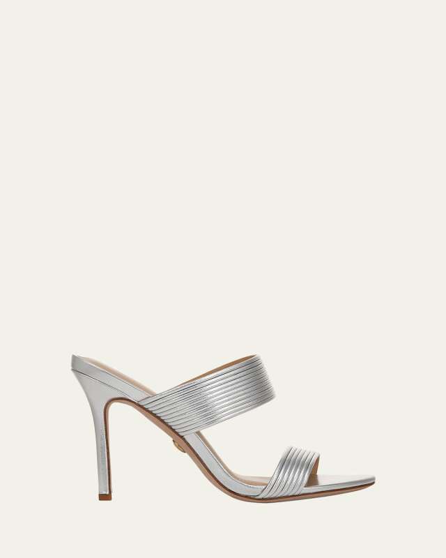 Asha Metallic Dual-Band Slide Sandals